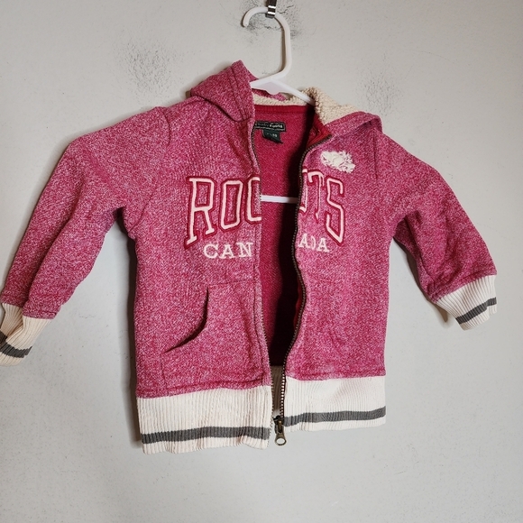 Roots Canada Baby Roots pink zip up hoodie.  18-24 months - Picture 13 of 15